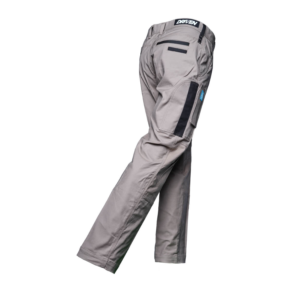 Driven DRV 01 Mens Fixed Waist Stretch Cargo Pants Khaki Back