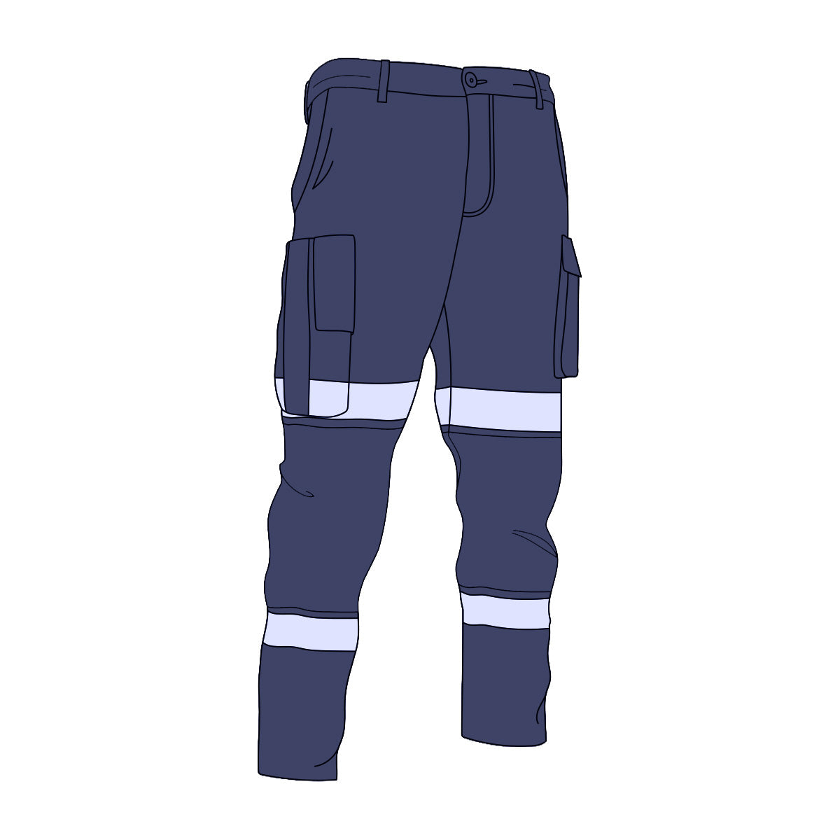 Driven DRV 03 Mens Fixed Waist Stretch Taped Cargo Pants Navy