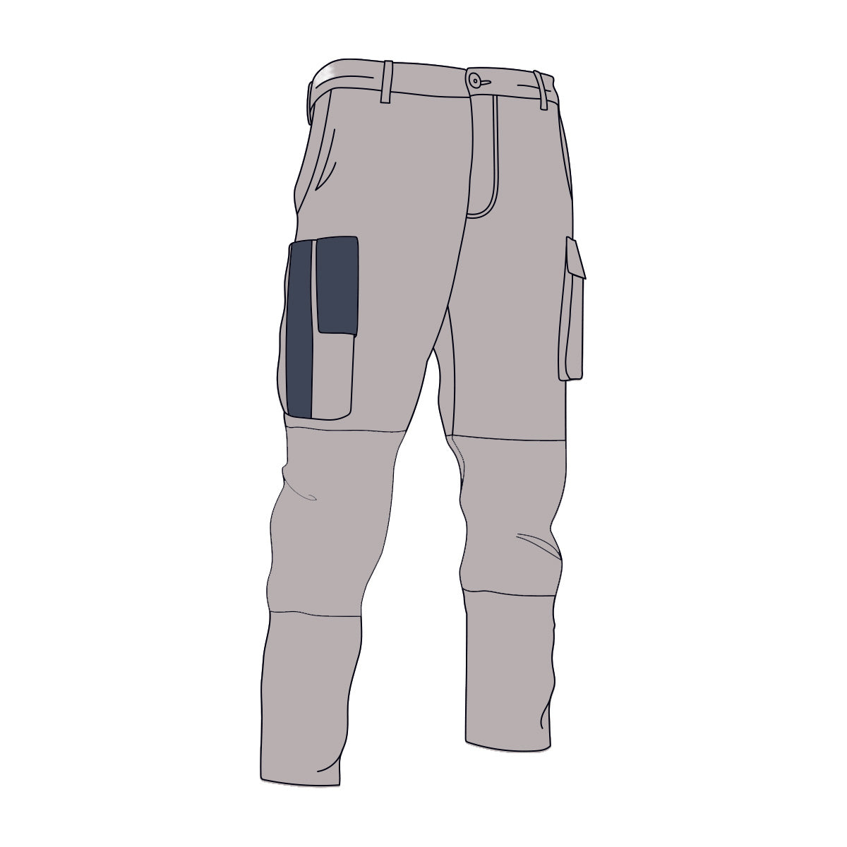 Driven DRV 04 Mens Premium Lightweight Fixed Waist Stretch Cargo Pants Khaki
