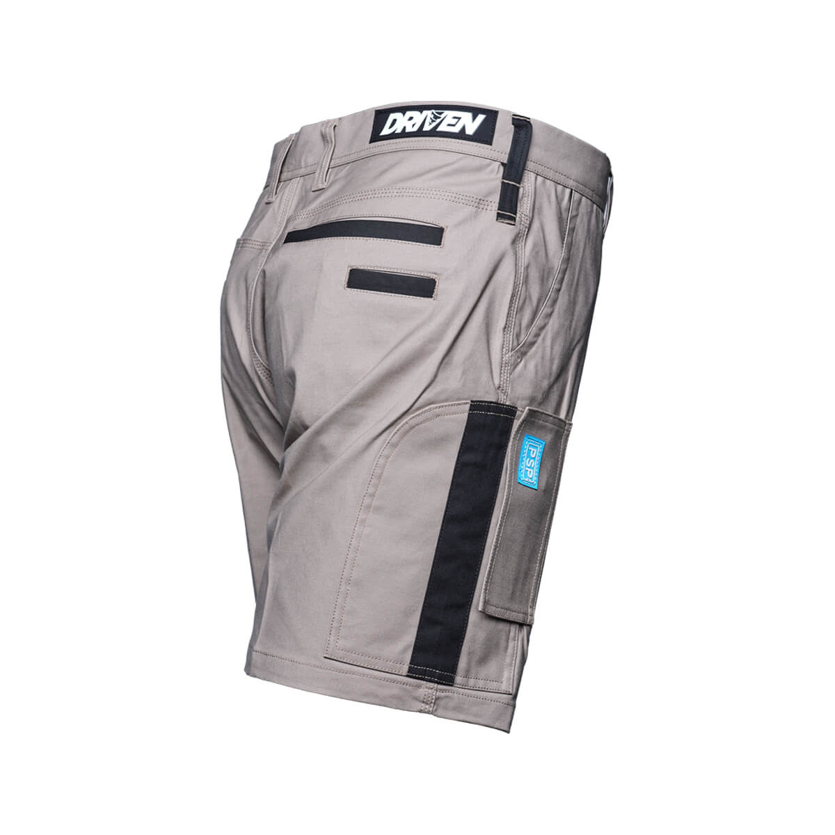 Driven DRV 21 Fixed Waist Stretch Cargo Shorts Khaki Back