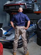 Driven DRV 01 Mens Fixed Waist Stretch Cargo Phone Safety Pocket Pants Khaki – Back View