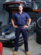 Driven DRV 11 Mens Classic Stretch Utility Phone Safety Pocket Pants Navy – Front View