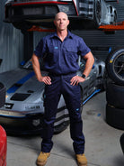 Driven DRV 13 Mens Classic Stretch Utility Phone Safety Pocket Pants Navy – Front View