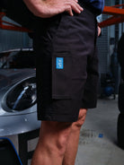 Driven DRV 21 Fixed Waist Stretch Cargo Phone Safety Pocket Shorts Black - View 03