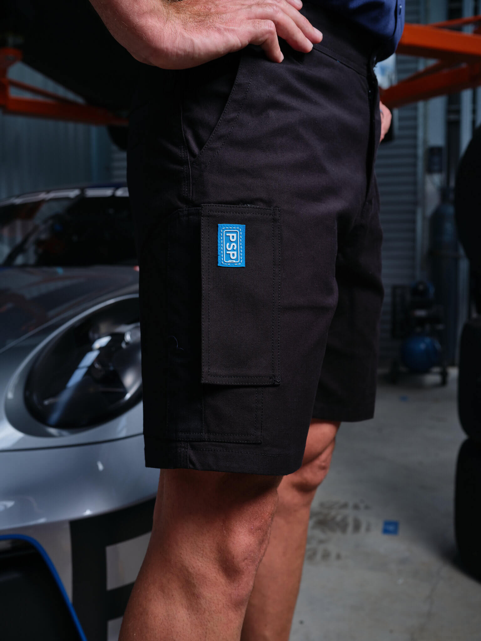 Driven DRV 21 Fixed Waist Stretch Cargo Phone Safety Pocket Shorts Black - View 03