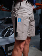 Driven DRV 21 Fixed Waist Stretch Cargo Phone Safety Pocket Shorts Khaki - View 03
