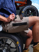 Driven DRV 21 Fixed Waist Stretch Cargo Phone Safety Pocket Shorts Khaki - View 07