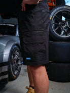 Driven DRV 22 Mens Fixed Waist 4-Way Stretch Cargo Phone Safety Pocket Short Black – View 05