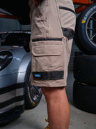 Driven DRV 22 Mens Fixed Waist 4-Way Stretch Cargo Phone Safety Pocket Short Khaki – View 06