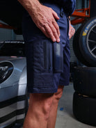 Driven DRV 32 Mens Fixed Waist Stretch Cargo Phone Pocket Short Navy – View 04