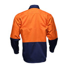 Driven DRV 42 Mens Hi Vis Lightweight Long Sleeve Safety Shirt Orange/Navy Back
