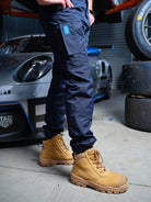 Driven DRV 05 Mens Premium Lightweight Fixed Waist Stretch Cargo Phone Safety Pocket Pants Elastic Cuff Navy – View 03