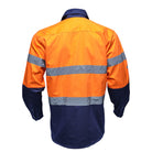 Driven DRV 51 Mens Hi Vis Long Sleeve Taped Safety Shirt Orange/Navy Back