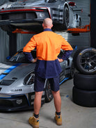 Driven DRV 52 Mens Hi-Vis Long Sleeve Safety Shirt Orange Navy – View 05