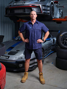 Driven DRV 56 Mens Short Sleeve Drill Shirt Navy – Front View