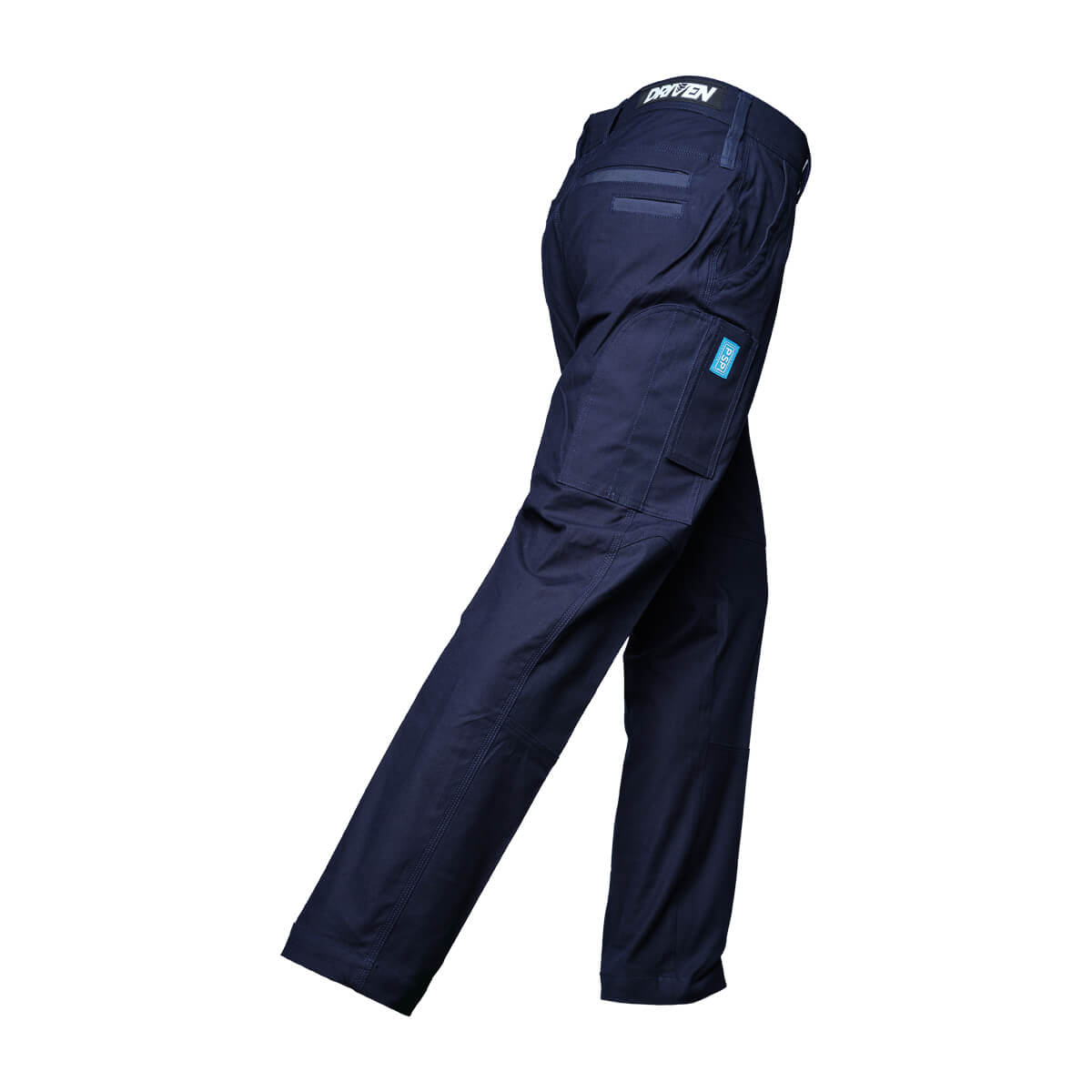Driven DRV 01 Mens Fixed Waist Stretch Cargo Pants Navy Back