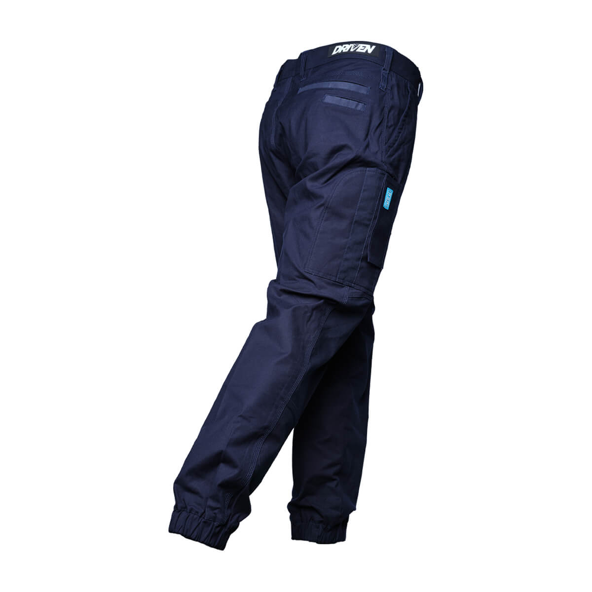 Driven DRV 02 Mens Fixed Waist Stretch Cargo Pants - Elastic Cuff Navy Back