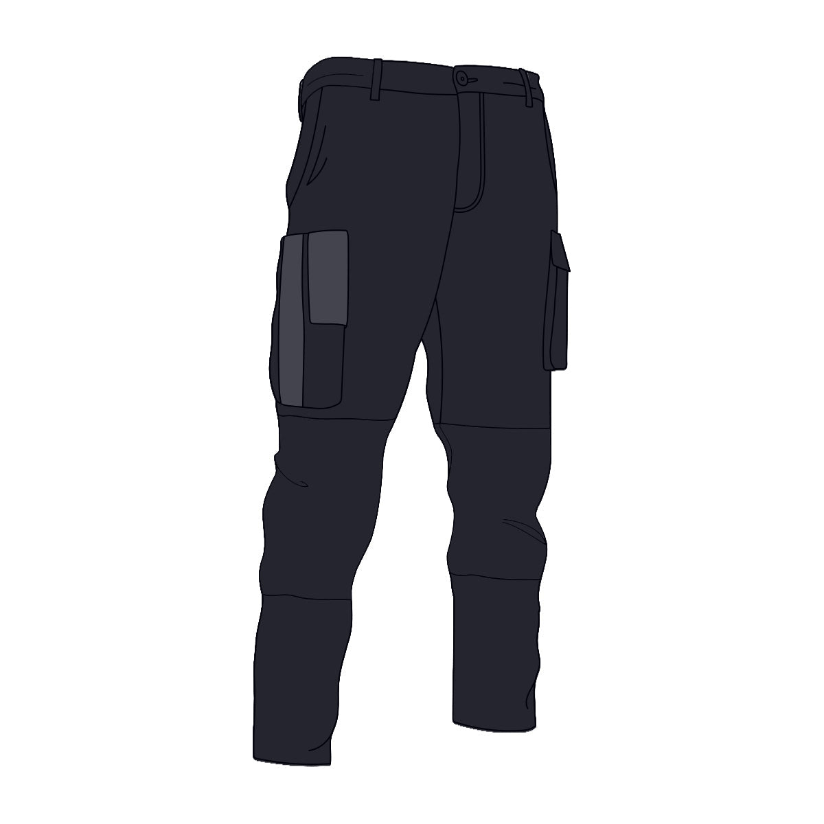 Driven DRV 04 Mens Premium Lightweight Fixed Waist Stretch Cargo Pants Black