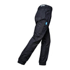 Driven DRV 05 Mens Premium Lightweight Fixed Waist Stretch Cargo Pants - Elastic Cuff Black Side
