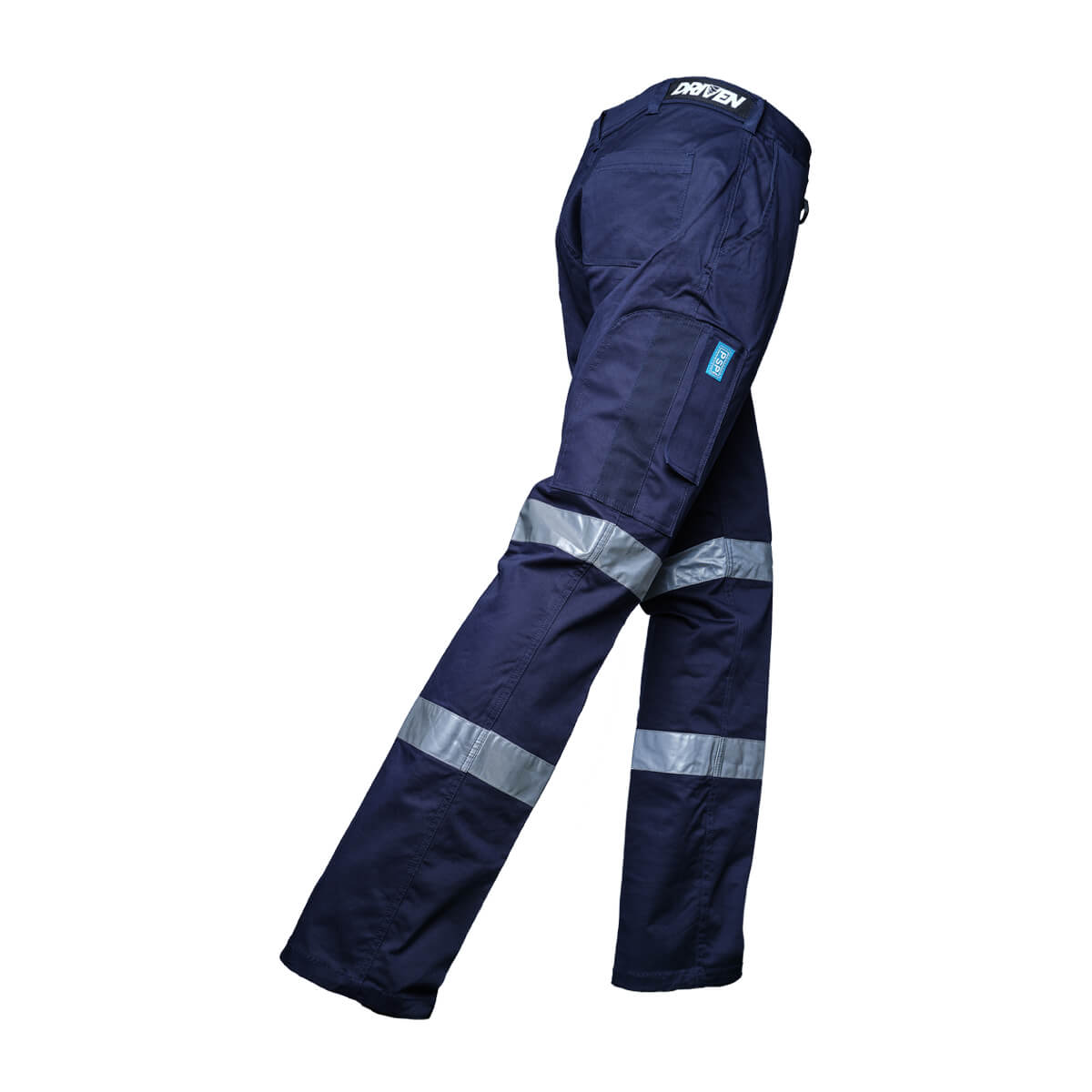 Driven DRV 14 Mens Classic Stretch Taped Cargo Pants Navy Back