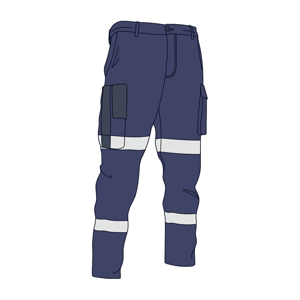 Driven DRV 14 Mens Classic Stretch Taped Cargo Pants Navy