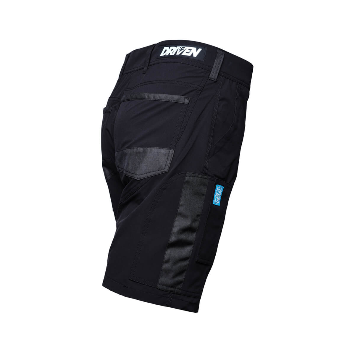 Driven DRV 22 Mens Fixed Waist 4-Way Stretch Cargo Short Black Back