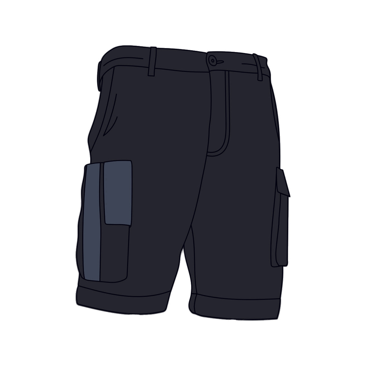 Driven DRV 22 Mens Fixed Waist 4-Way Stretch Cargo Short Black