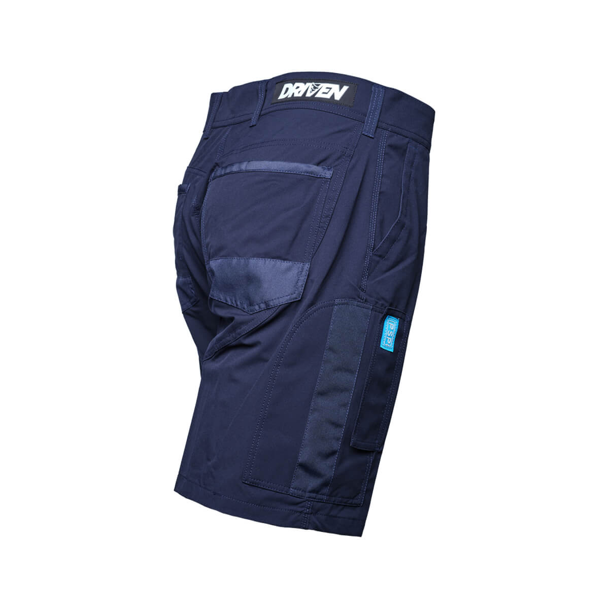 Driven DRV 22 Mens Fixed Waist 4-Way Stretch Cargo Short Navy Back
