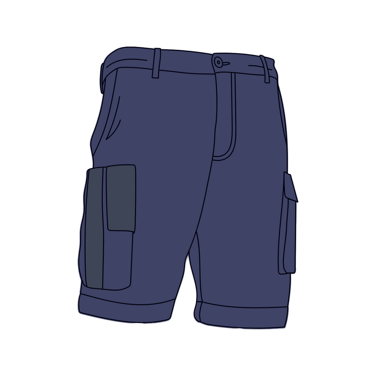Driven DRV 22 Mens Fixed Waist 4-Way Stretch Cargo Short Navy