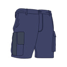 Driven DRV 32 Mens Fixed Waist Stretch Cargo Short 9" inleg Navy Front