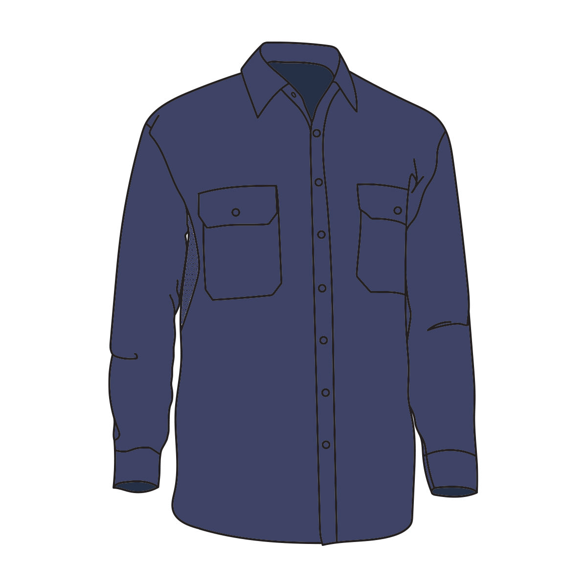 Driven DRV 45 Mens Long Sleeve Lightweight Shirt Navy